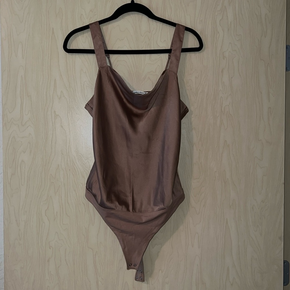 Abercrombie satin cowl neck bodysuit